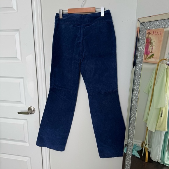 Vintages skotts suede real leather deep navy pants y2k rodeo western vibes 8 - Picture 9 of 10